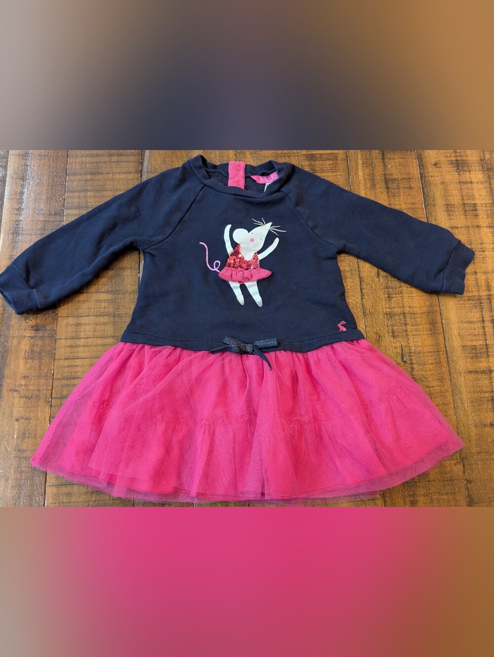 Joules Navy & Pink Ballerina Tulle Dress 2T